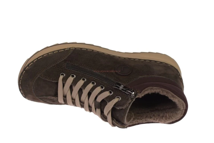 Damskie buty trzewiki barefoot JK/B-3-901 brązowe na zimę widok z góry