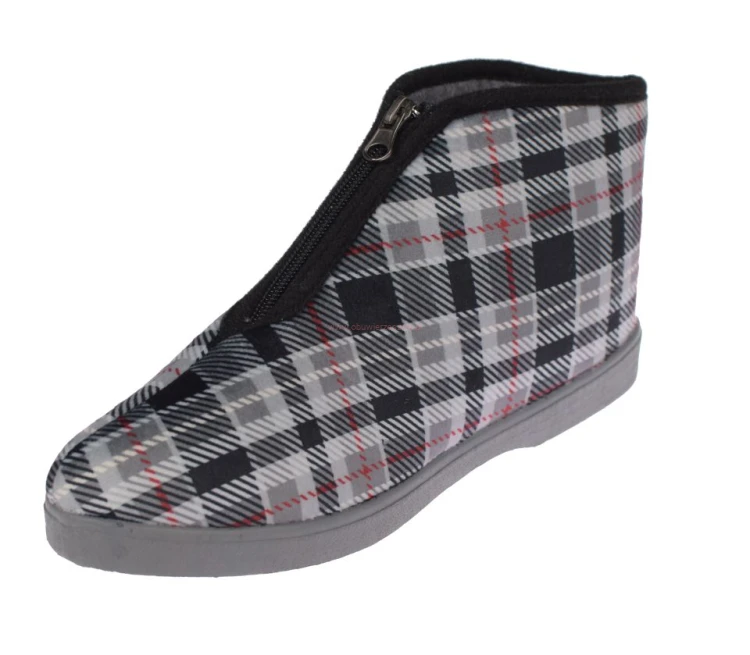 Bambosze domowe męskie z gumową podeszwą A033