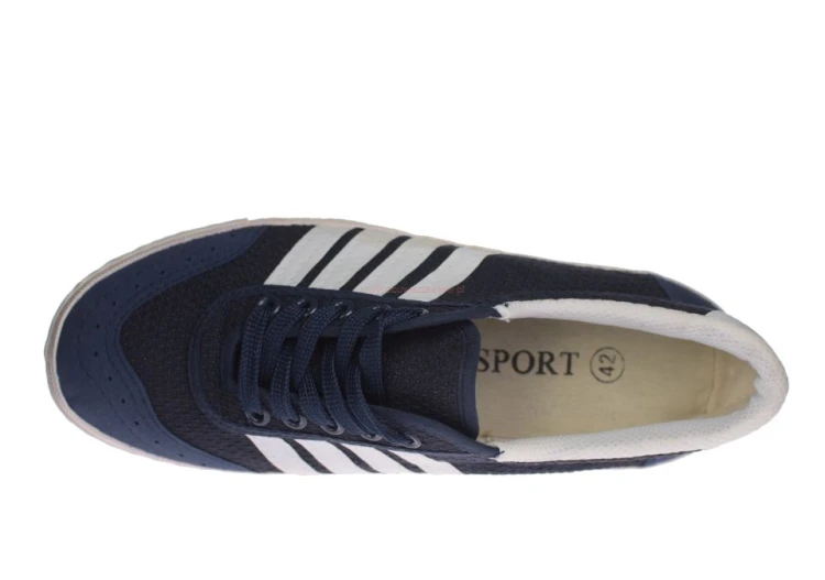 Sznurowane buty sportowe navy z kauczukową podeszwą na halę