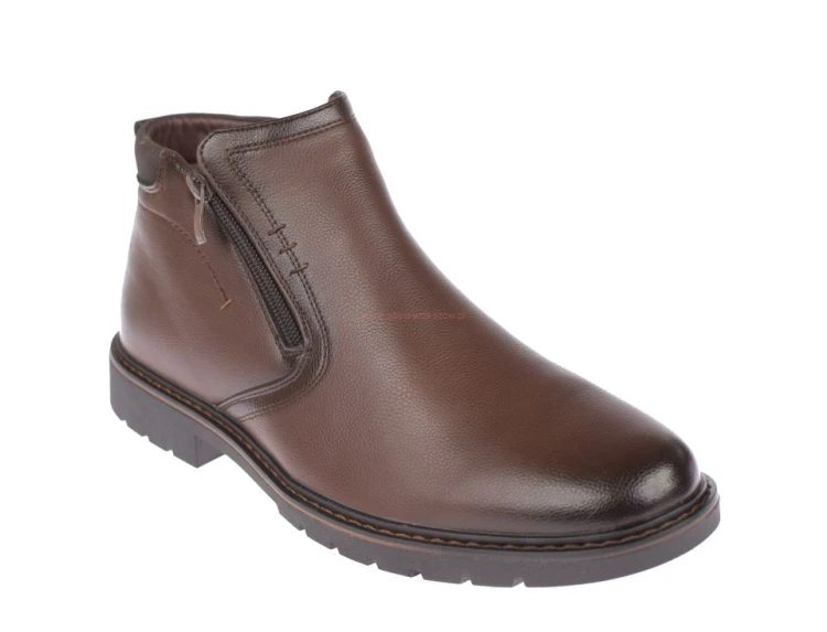 Buty zimowe męskie Skotnicki B-4-0764 brązowe na suwak