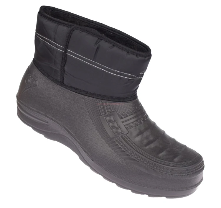 Kalosze męskie EVA 8862-8 czarne ocieplane śniegowce 17 cm