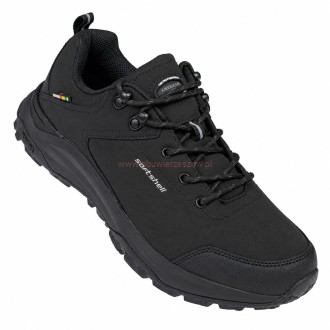 Czarne buty trekkingowe męskie American Club HL222 – ujęcie z góry i z przodu