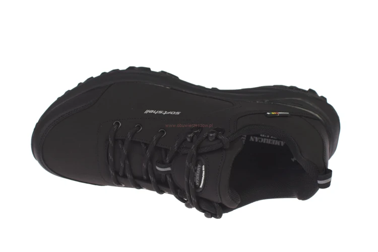 Cholewka Softshell czarnych butów American HL222 – zbliżenie na cholewkę z góry
