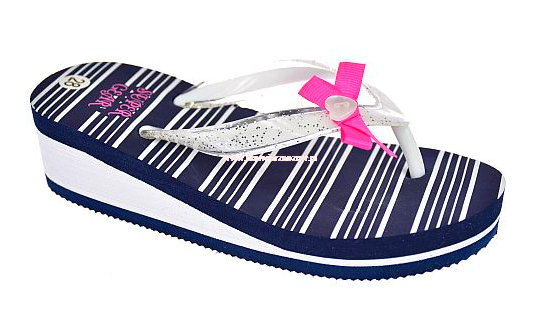 Japonki dziecięce na koturnie klapki koturn B835 BK-WT  B835nv1.jpg