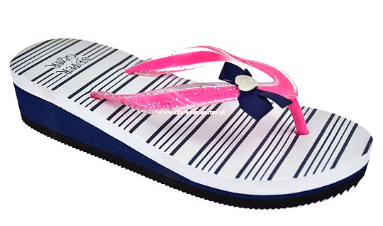 Japonki dziecięce na koturnie klapki koturn B835 WT-BK B835b.jpg